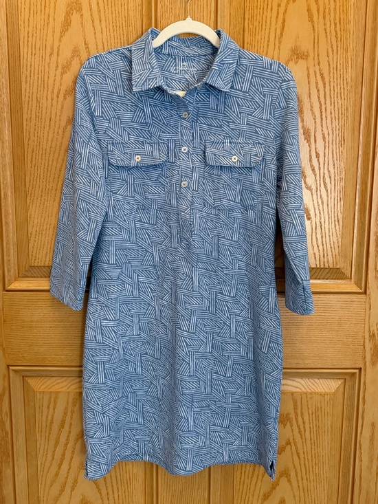 Southern Tide Dresses & Skirts - Southern Tide Blue Geometric Midi Shirt Dress